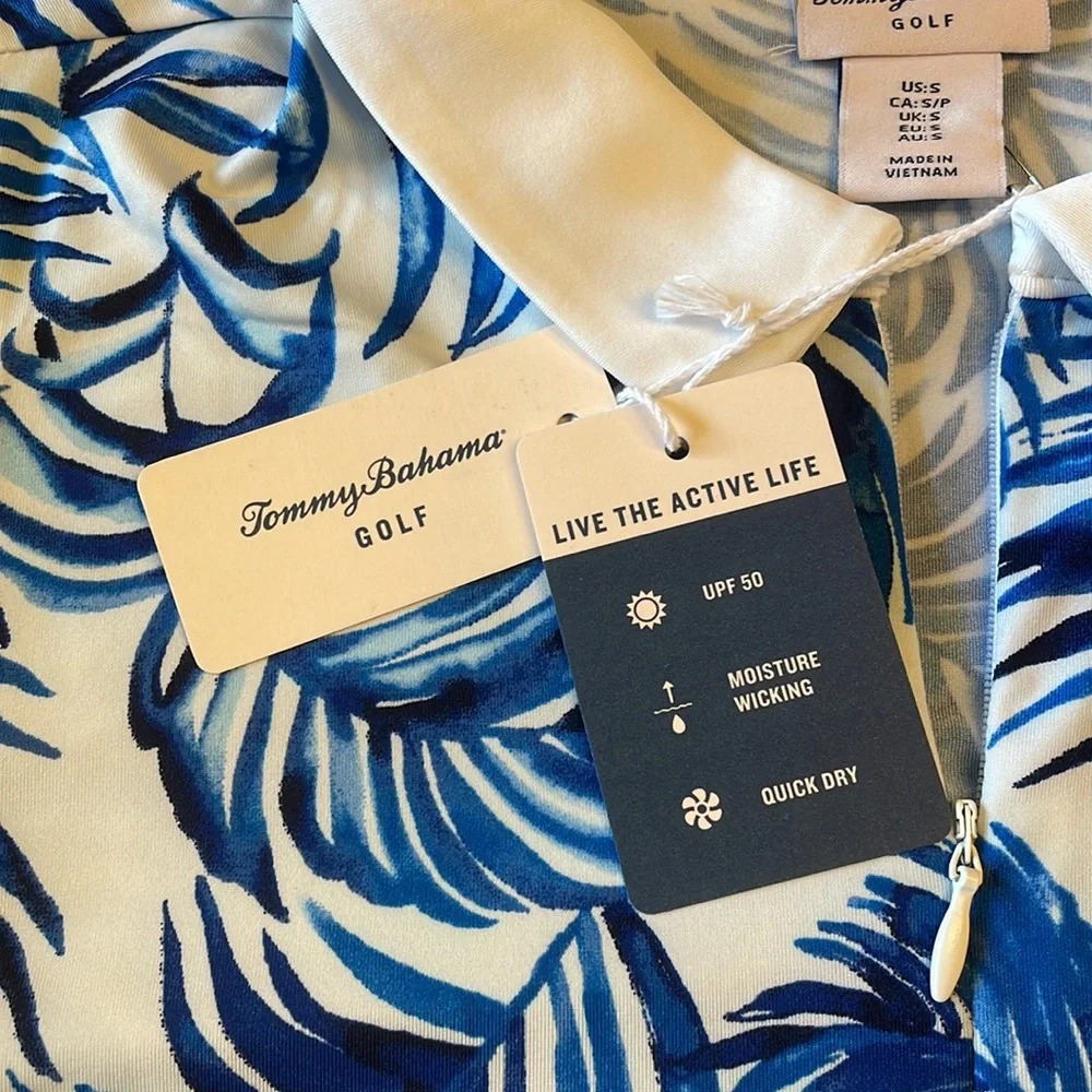 Tommy Bahama Golf tank with zipper V-neck size S NEW! - Picture 5 of 6